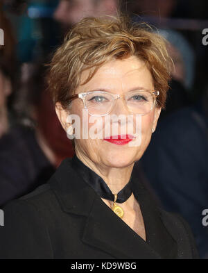 London, UK. 11th Oct, 2017. Annette Bening, Film Stars Don't Die in Liverpool - BFI LFF European Premiere, Leicester Square, London UK, 11 October 2017, Photo by Richard Goldschmidt Credit: Rich Gold/Alamy Live News Stock Photo