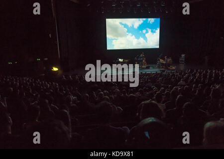 London, UK. 11th Oct, 2017. GoGo Penguin perform their new score to Godfrey Reggio's cult masterpiece film Koyaanisqatsiin at the Barbican in London. Photo date: Wednesday, October 11, 2017. Photo credit should read: Roger Garfield/Alamy Live News Stock Photo