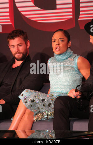 Chris Hemsworth, Tessa Thompson 10/11/2017 "Thor: Ragnarok" Press