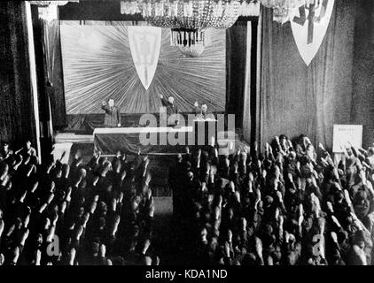 Czechoslovakia, February 28, 1937, Sudeten German Party (Sudetendeutsche Partei, SdP) meeting in Usti nad Labem, Sudetenland. (CTK Photo) Stock Photo