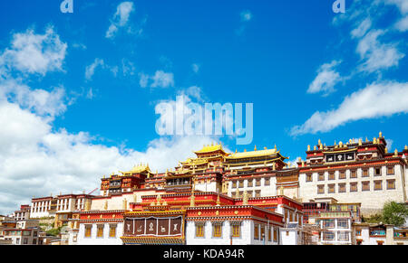 Songzanlin Monastery, also known as Sungtseling, Ganden Sumtsenling or Little Potala Palace, Yunnan, China. Stock Photo