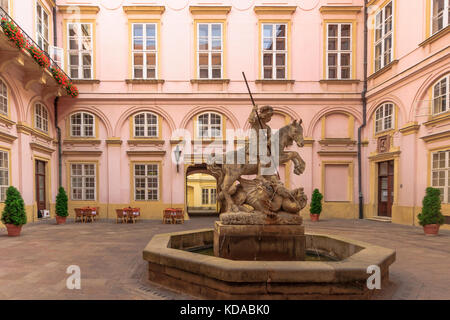 BRATISLAVA, SLOVAKIA - SEPTEMBER 24, 2013: View of the Fountain of Saint George, In Bratislava, Slovakia Stock Photo