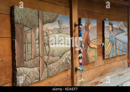 Story Wall, Bainbridge Island Japanese American Exclusion Memorial, Minidoka National Monument, Bainbridge Island, Washington Stock Photo