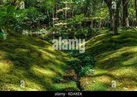 Saiho-ji, or Koka-dera,also known as the Moss Temple, is one of the most scenic gardens in the Arashyama district of Kyoto, Japan Stock Photo