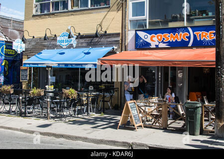 Restaurant and shops in Kensington Place Toronto Canada Stock Photo