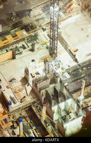 The early stages of a condominium building being constructed in downtown Toronto, Ontario, Canada. Stock Photo
