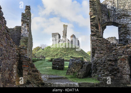 Okehampton Castle, Dartmoor, Devon, England, United Kingdom Stock Photo