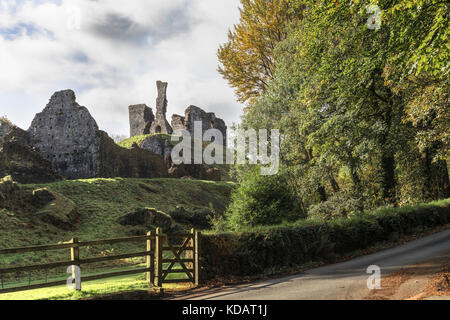 Okehampton Castle, Dartmoor, Devon, England, United Kingdom Stock Photo