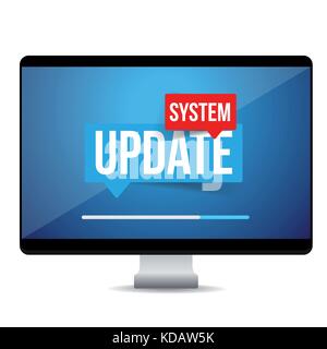 System Update computer sign Stock Vector