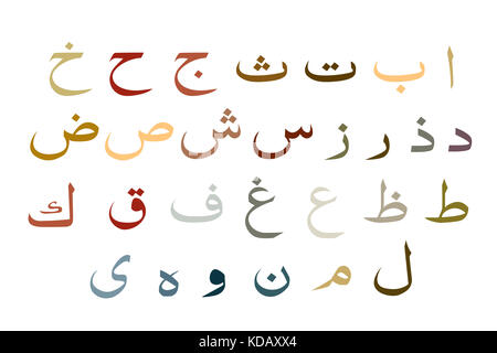 set of Arabic alphabet , Arabic alphabet vector Stock Photo