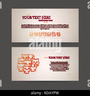 Set of card templates with cute cartoon cats and dogs with different emotions. Stock Vector