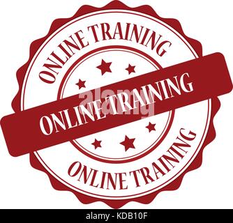 Online training red stamp illustration Stock Vector