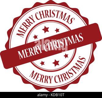 Merry Christmas red stamp illustration Stock Vector