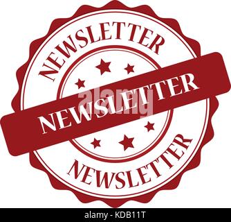 Newsletter red stamp illustration Stock Vector