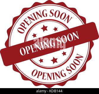 Opening soon red stamp illustration Stock Vector
