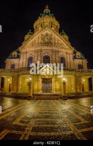 The Christ Church in Mannheim by night - Germany Stock Photo