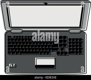 laptop computer with blank screen topview  icon image  Stock Vector