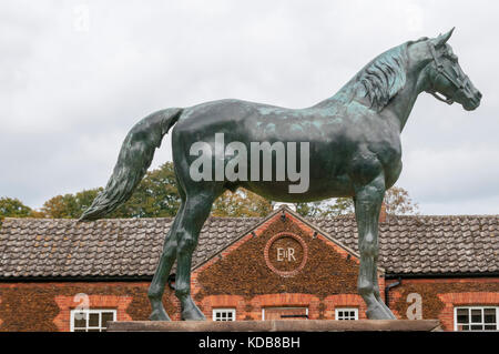 Statue of the racehorse Persimmon at the Royal Stables, Sandringham.