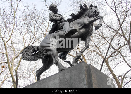 New York City - April 14, 2007: Jose Marti Monument at the head of the Avenue of the Americas by Central Park in New York City Stock Photo