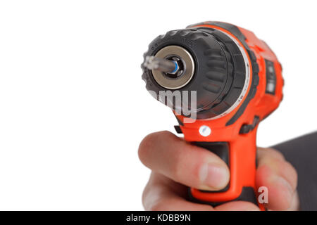 Red screwdriver on a white background Stock Photo