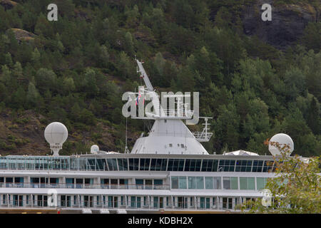 The MS Balmoral cruise liner visiting the Norwegian Fjord Stock Photo