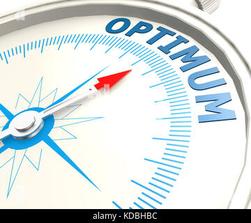 Compass with optimum word image with hi-res rendered artwork that could be used for any graphic design. Stock Photo