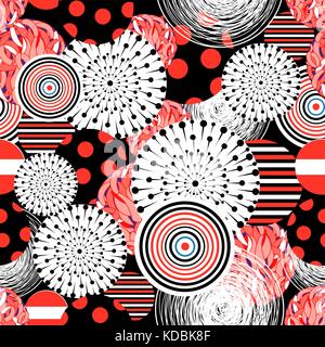 Abstract fantastic bright colored pattern of round elements Stock Vector