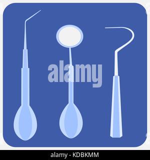flat dental instruments set design concept Vector illustration Stock ...