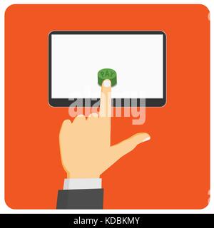 Mobile payment. Flat design style illustration image. Stock Vector