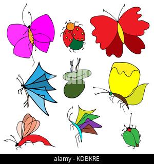 Set of butterflies. Insects. Vector illustration image Stock Vector
