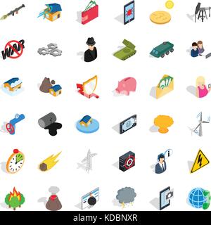 Headway icons set, isometric style Stock Vector