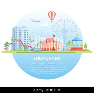 Theme park - modern flat design style vector illustration Stock Vector