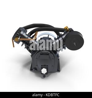 Twin Cylinder Air Compressor Pump on white Stock Photo