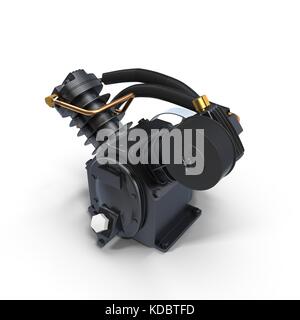 Twin Cylinder Air Compressor Pump on white Stock Photo