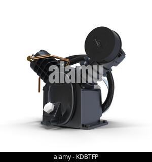 Twin Cylinder Air Compressor Pump on white Stock Photo