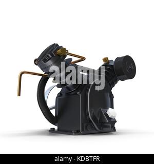 Twin Cylinder Air Compressor Pump on white Stock Photo