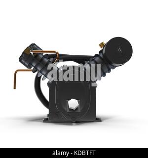 Twin Cylinder Air Compressor Pump on white Stock Photo