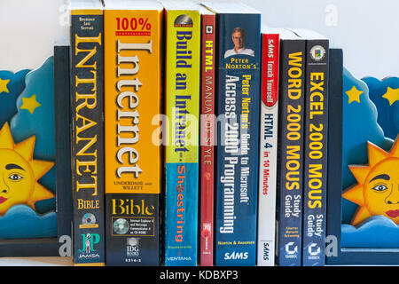 Various computer books - Internet, Intranet, Access, Word, Excel, HTML Stock Photo