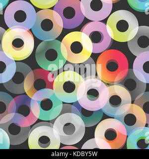 Abstract seamless pattern. Colrful vector background with rings Stock Vector