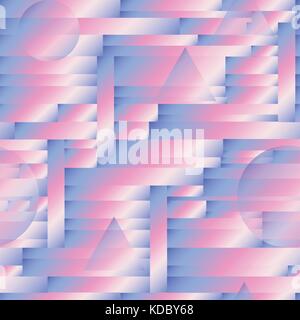 Abstract blue sunset with violet triangle field, perspetive pattern in ...