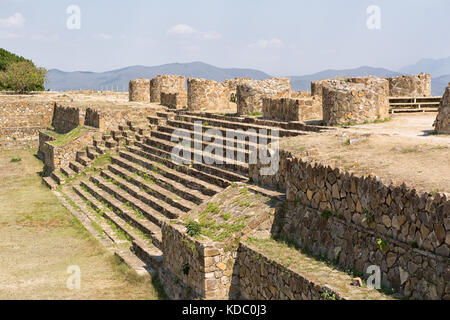 Monte Alban  is a large pre-Columbian Zapotec archaeological site in Xoxocotlan area of Oaxaca Mexico Stock Photo