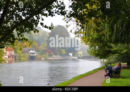 The tranquil river at Henley-on-Thames, Oxfordshire, UK Stock Photo