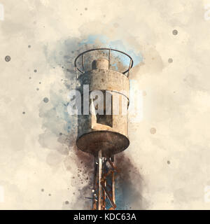 Digitally enhanced image of an Air raid siren in the centre of Tel Aviv, Israel Stock Photo