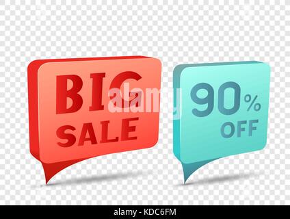 Big sale discount rectangular set Stock Vector