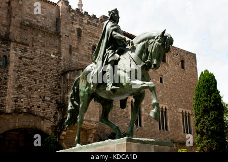 Ramon Berenguer III Statue - Barcelona - Spain Stock Photo