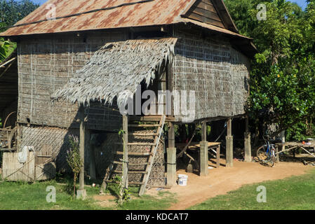 Rural stilt house, Puok District, Siem Reap, Cambodia Stock Photo