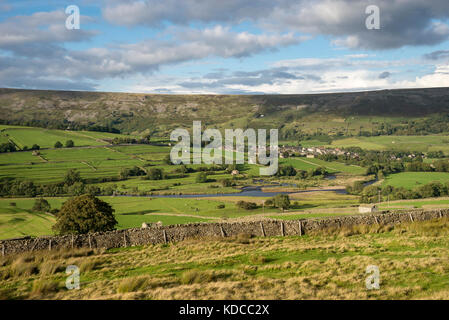 Beautiful countryside around Reeth in Swaledale, North Yorkshire, England. Stock Photo