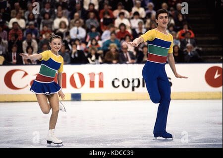 Gordeeva & Grinkov (URS) competing at the 1987 World Championships. Stock Photo