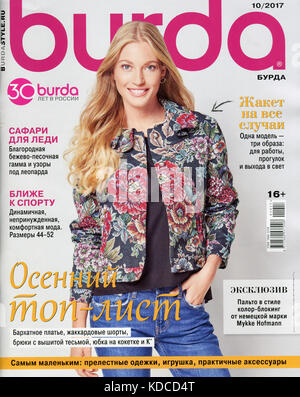 Front Cover of Russian magazine 'Burda'. Stock Photo