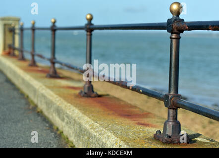 Some cast iron railings on the sea front at cowes on the Isle of Wight , uk Stock Photo